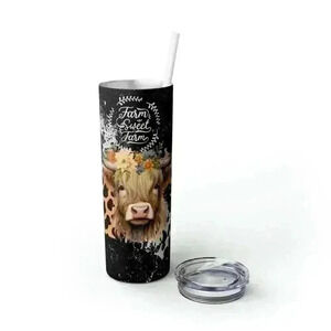 Highland cow animal print 20oz tumbler